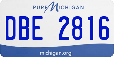 MI license plate DBE2816