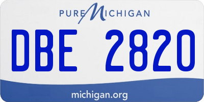 MI license plate DBE2820