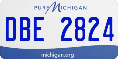 MI license plate DBE2824