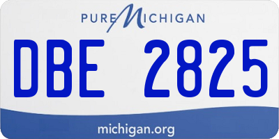MI license plate DBE2825