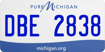 MI license plate DBE2838
