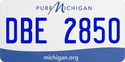 MI license plate DBE2850