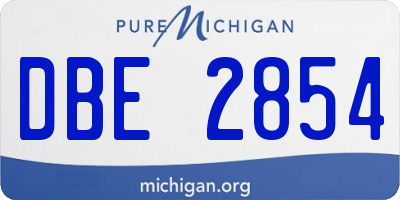 MI license plate DBE2854