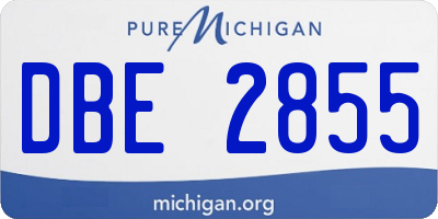 MI license plate DBE2855