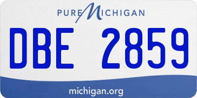MI license plate DBE2859