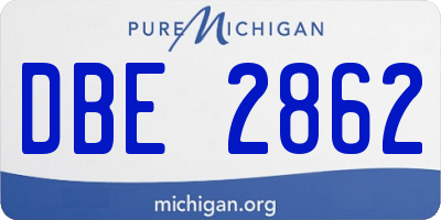 MI license plate DBE2862