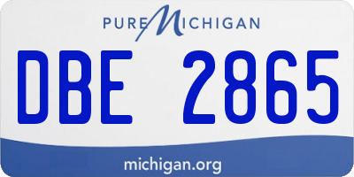 MI license plate DBE2865