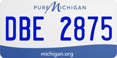 MI license plate DBE2875