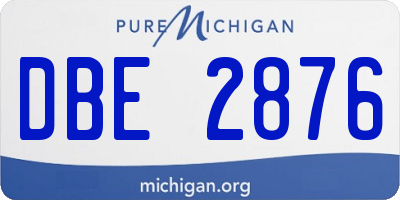 MI license plate DBE2876