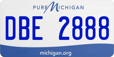 MI license plate DBE2888