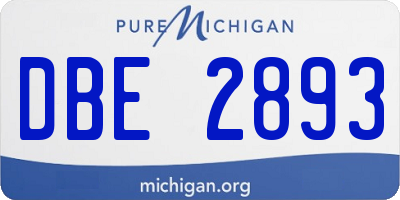 MI license plate DBE2893