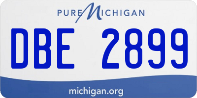 MI license plate DBE2899