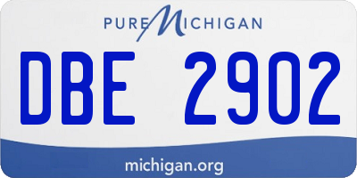MI license plate DBE2902