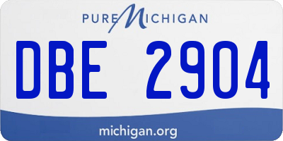 MI license plate DBE2904