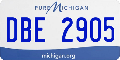 MI license plate DBE2905