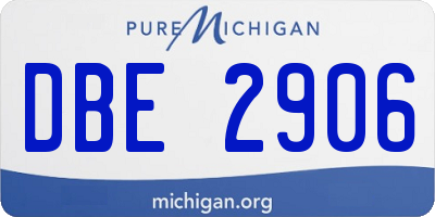 MI license plate DBE2906