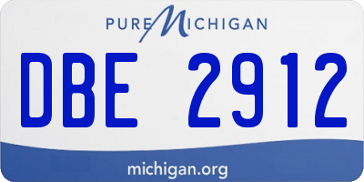 MI license plate DBE2912