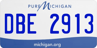 MI license plate DBE2913