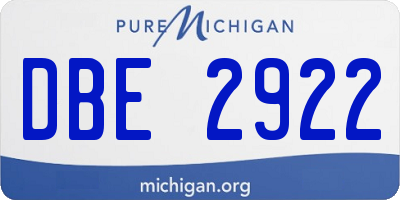 MI license plate DBE2922