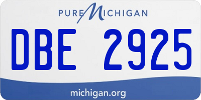 MI license plate DBE2925