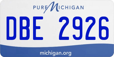 MI license plate DBE2926
