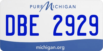 MI license plate DBE2929