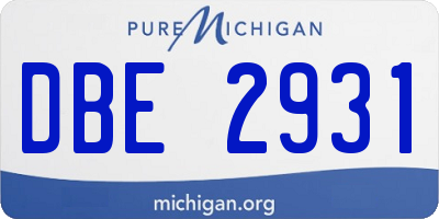 MI license plate DBE2931