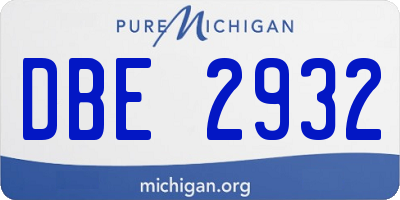 MI license plate DBE2932