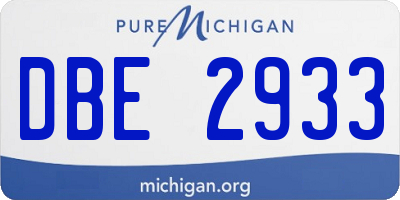MI license plate DBE2933