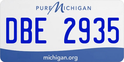 MI license plate DBE2935