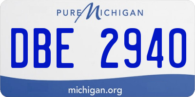 MI license plate DBE2940