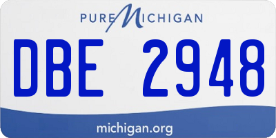 MI license plate DBE2948