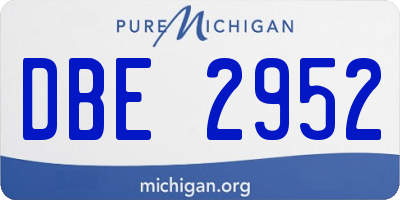 MI license plate DBE2952