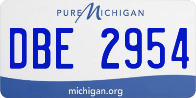 MI license plate DBE2954