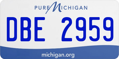 MI license plate DBE2959