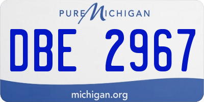 MI license plate DBE2967