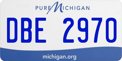 MI license plate DBE2970