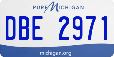 MI license plate DBE2971
