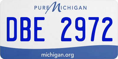 MI license plate DBE2972