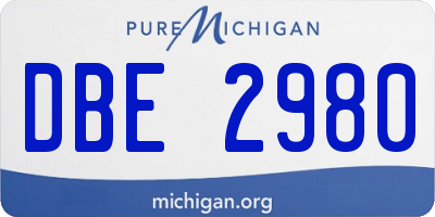 MI license plate DBE2980