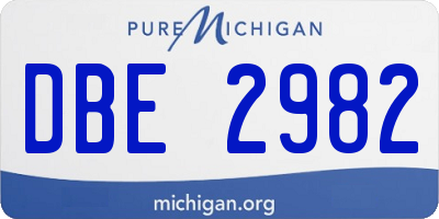 MI license plate DBE2982