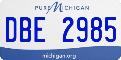 MI license plate DBE2985