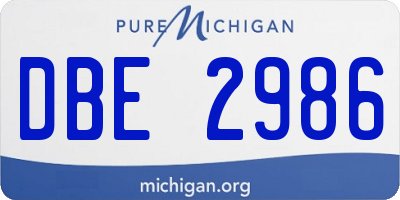 MI license plate DBE2986