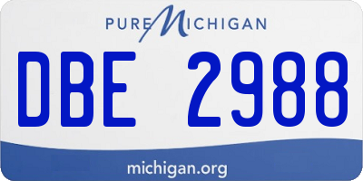 MI license plate DBE2988