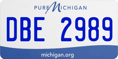 MI license plate DBE2989