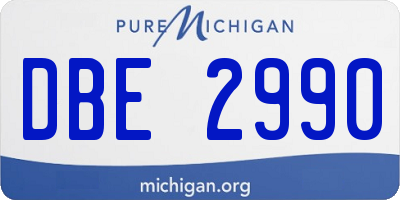 MI license plate DBE2990