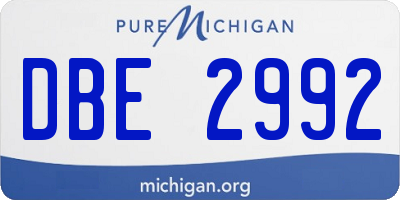 MI license plate DBE2992