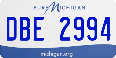 MI license plate DBE2994
