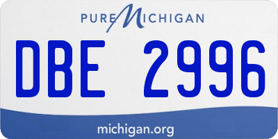 MI license plate DBE2996