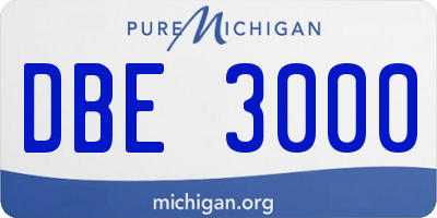 MI license plate DBE3000
